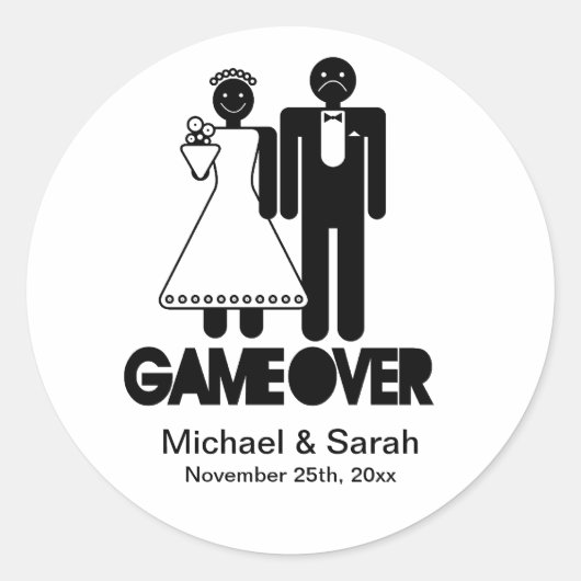 Game Over - Sla de datum Stickers (Voorkant)