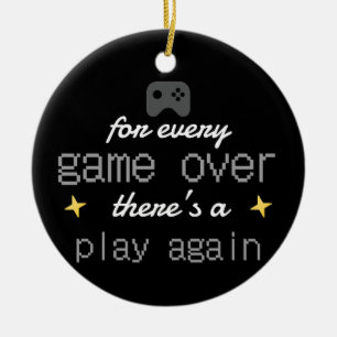 Game Over Speel Opnieuw Gamer Citaat Keramisch Ornament