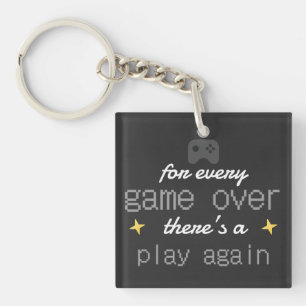 Game Over Speel Opnieuw Gamer Quote Sleutelhanger