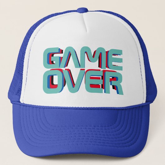 Game over spelersstijl levendig trucker pet (Voorkant)