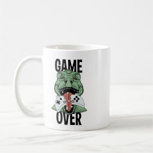 Game over T-Rex Dinosaur video Gamers'-cadeau Koffiemok