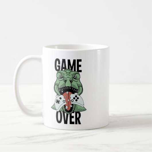 Game over T-Rex Dinosaur video Gamers'-cadeau Koffiemok (Links)