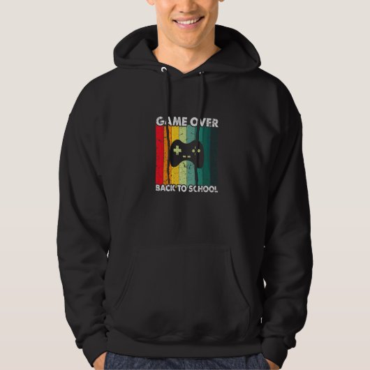 Game Over Terug naar school Controller Leraar Stud Hoodie (Voorkant)