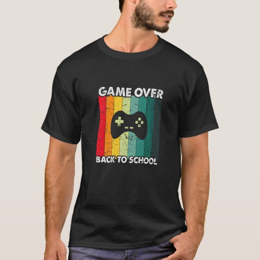 Game Over Terug naar school Controller Leraar Stud T-shirt (Voorkant)