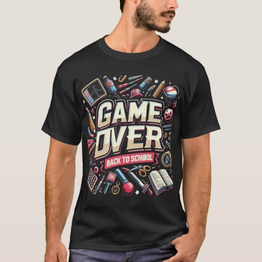 Game Over Terug naar school: Creatieve Chaos T-shirt (Voorkant)