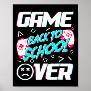 Game Over Terug naar school Eerste schooldag Leren Poster