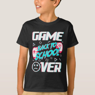 Game Over Terug naar school Eerste schooldag Leren T-shirt