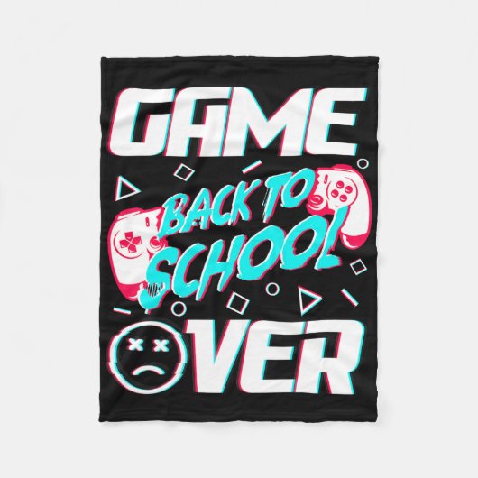 Game Over Terug naar school Eerste schooldag Teach Fleece Deken (Voorkant)