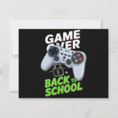 Game Over Terug naar school Grappige eerste school Kaart (Voorkant)