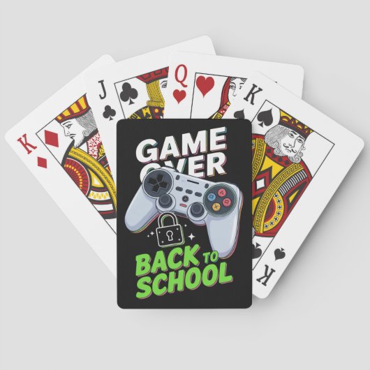 Game Over Terug naar school Grappige eerste school Pokerkaarten (Achterkant)