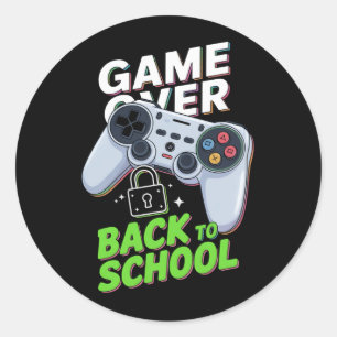 Game Over Terug naar school Grappige eerste school Ronde Sticker