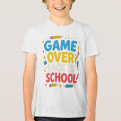 Game Over Terug naar School Grappige Leraar Studen Tri-Blend Shirt (Voorkant)