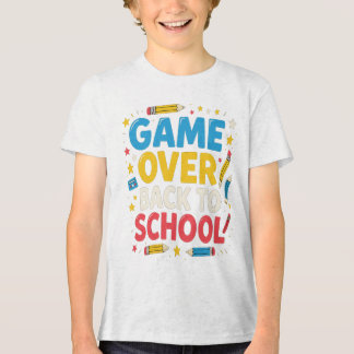 Game Over Terug naar School Grappige Leraar Studen Tri-Blend Shirt