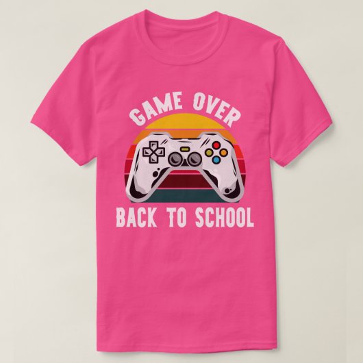 Game Over Terug naar School Grappige studenten T-shirt (Design voorkant)