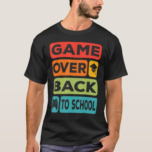 Game over terug naar school Sunset Student Game Co T-shirt (Voorkant)