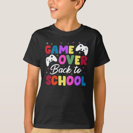 Game Over Terug naar school T-shirt (Voorkant)