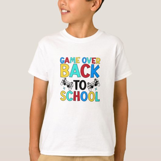 Game Over: Terug naar school T-shirt (Voorkant)