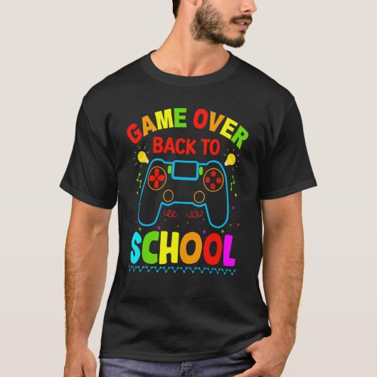 Game Over Terug naar school T-shirt (Voorkant)