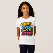 Game Over Terug naar school T-shirt | Funny Gamer (Voorkant volledig)