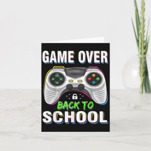 Game Over Terug Naar School T-Shirt Grappige Kinde Kaart