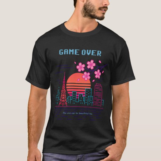 GAME OVER – Tokyo Neon Sunset T-shirt (Voorkant)