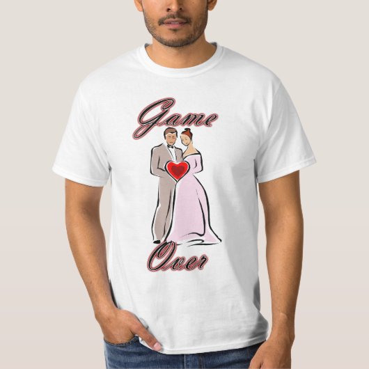 Game Over Trouwen T-shirt (Voorkant)