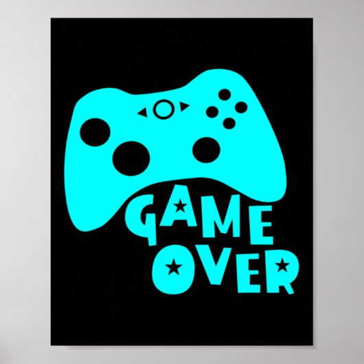Game Over Video Spelers Shirt Poster (Voorkant)