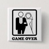 Game over vierkante button 5,1 cm (Voorkant)