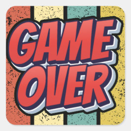 Game over. vierkante sticker