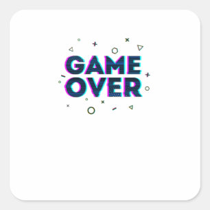 Game over vierkante sticker