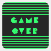 Game over vierkante sticker (Voorkant)