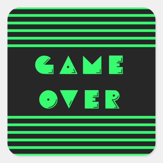 Game over vierkante sticker (Voorkant)