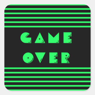 Game over vierkante sticker