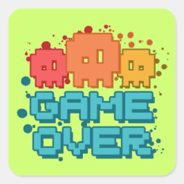 Game over vierkante sticker