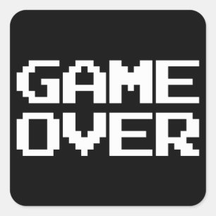 Game over vierkante sticker