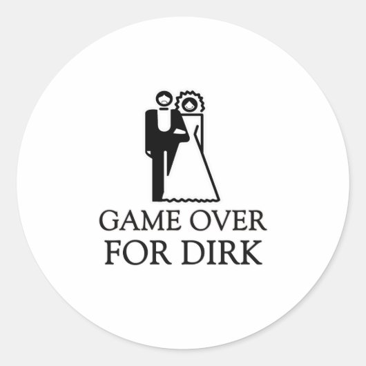 Game Over voor Dirk Ronde Sticker (Voorkant)