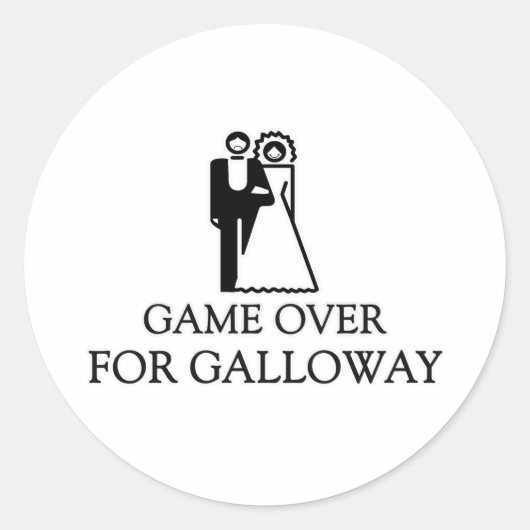 Game Over voor Galloway Ronde Sticker (Voorkant)