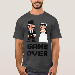 Game Over vrijgezellenfeest, bruid bruidegom humor T-shirt
