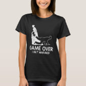 Game over vrijgezellenfeest bruid en bruidegom huw t-shirt (Voorkant)