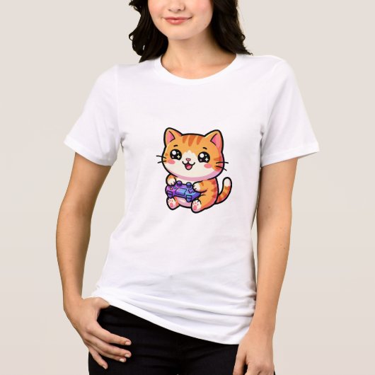 Game Paw On Cat Tri-Blend Shirt (Voorkant)