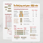 Game-regels voor grote afdrukken - Scores Kaart (Voorkant / Achterkant)