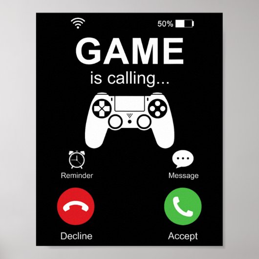 Game roept Grappige Gamer Video Games Gaming Manne Poster (Voorkant)