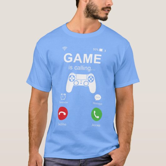 Game roept grappige gamer videogames gaming mannen t-shirt (Voorkant)