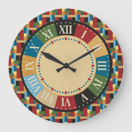 Game Room Colorful Geometric Modern Grote Klok