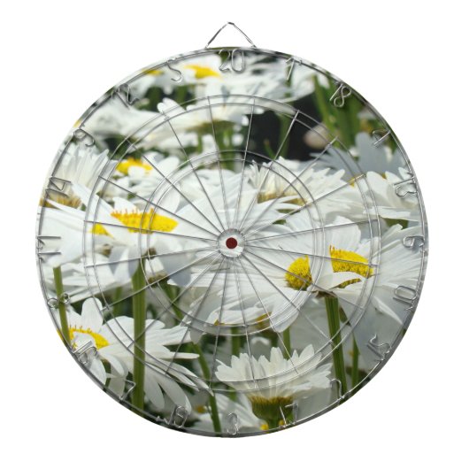 Game Room Dart Boards White Daisy Flowers Dartbord (Voorkant)