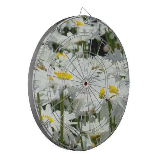 Game Room Dart Boards White Daisy Flowers Dartbord (Voorkant Links)