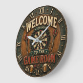 Game Room Dartboard Rustic Pub Bar Decor Grote Klok (Hoek)