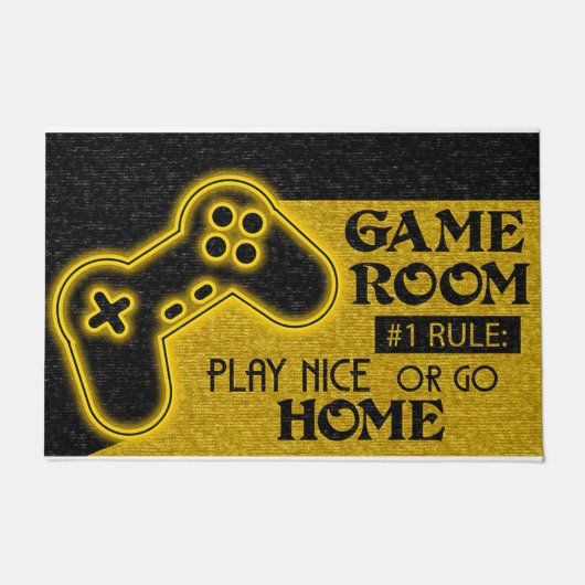 Game Room Rules, Best Gift For Gamer Deurmat (Voorkant)