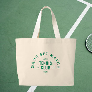 Game Set Match Après Tennis Club Aangepast Grote Tote Bag