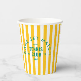 Game Set Match Après Tennis Club Yellow Stripe Papieren Bekers